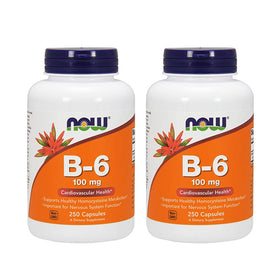 NOW Foods Vitamine B-6 100mg 250 capsules, vue avant de l'emballage