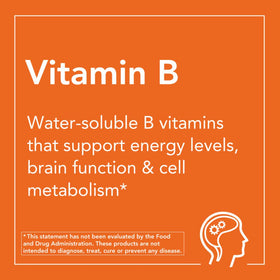 NOW Foods Vitamine B-6 250 capsules avec des ingrédients listés à l'arrière