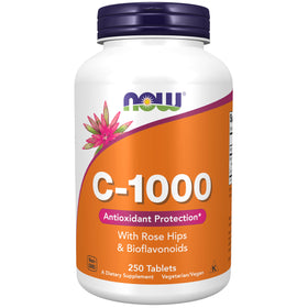 NOW Foods Vitamine C-1000 250 comprimés avec églantier et bioflavonoïdes