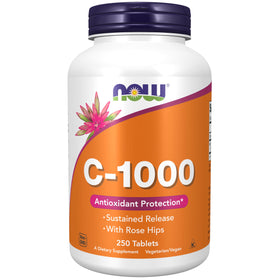 NOW Foods Vitamine C-1000 250 comprimés vue de face