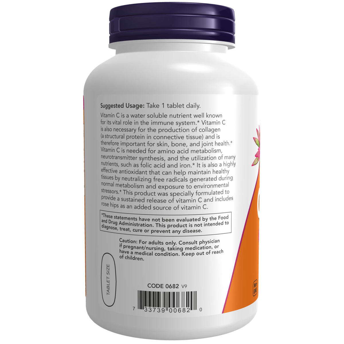 NOW Foods Vitamine C-1000 emballage et étiquette