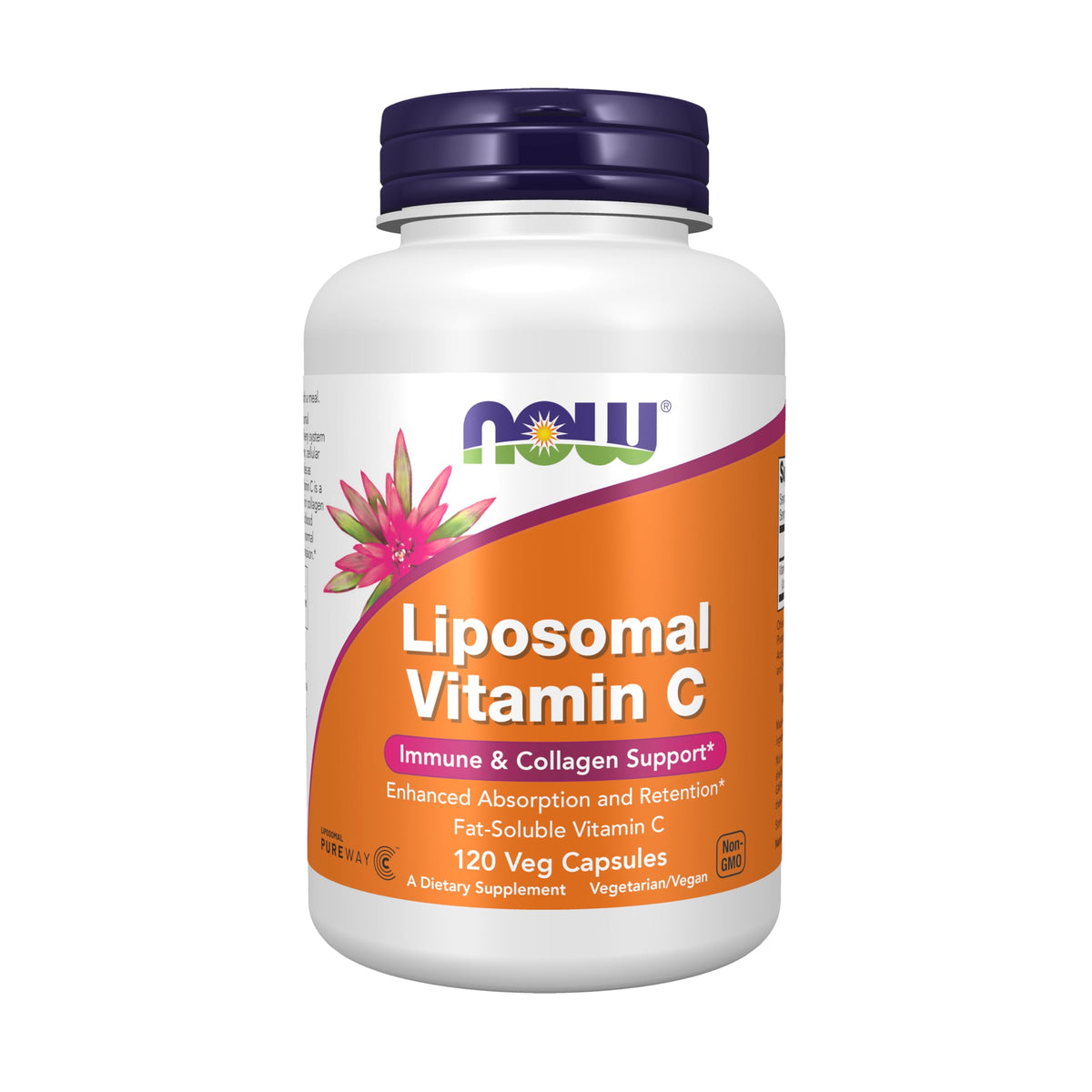 NOW Foods Vitamine C Liposomale 120 capsules végétales vue de face