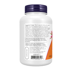 NOW Foods Vitamine C Liposomale capsules végétales sur fond blanc