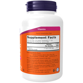 NOW Foods Vitamine C Poudre Crystals 280g vue arrière