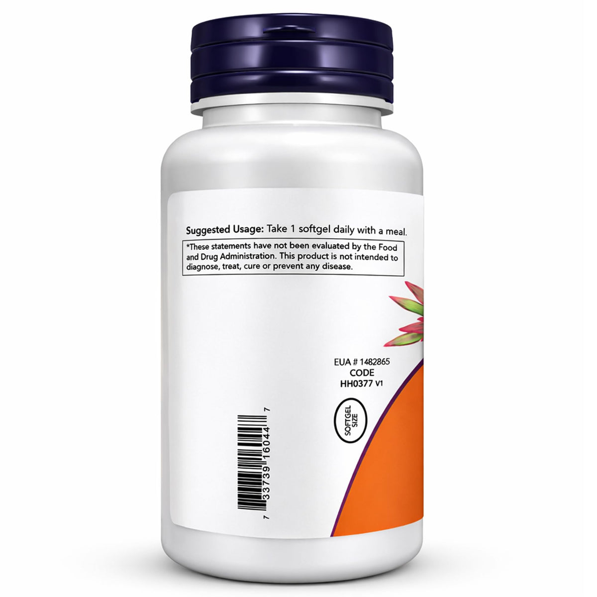 NOW Foods Vitamine D-3 2000 UI gélules molles, taille des gélules