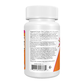NOW Foods Vitamine D-3 50 000 UI gélules côté