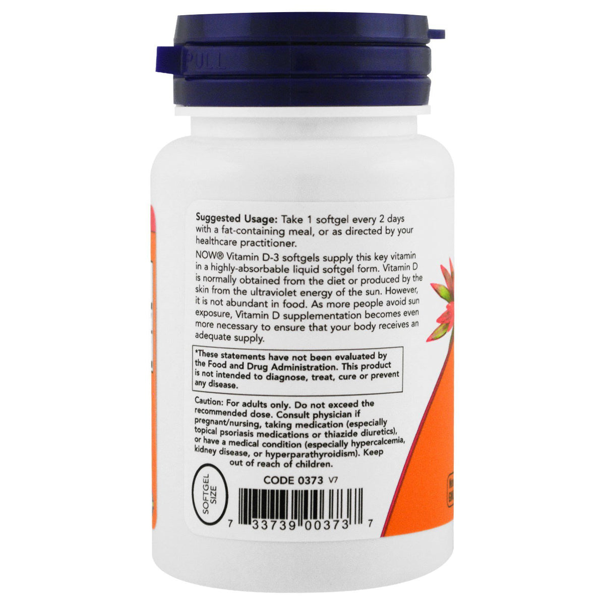 NOW Foods Vitamine D-3 5000 IU 3 bouteilles de gélules souples