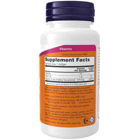 NOW Foods Vitamine E 1 000 UI gélules molles arrière