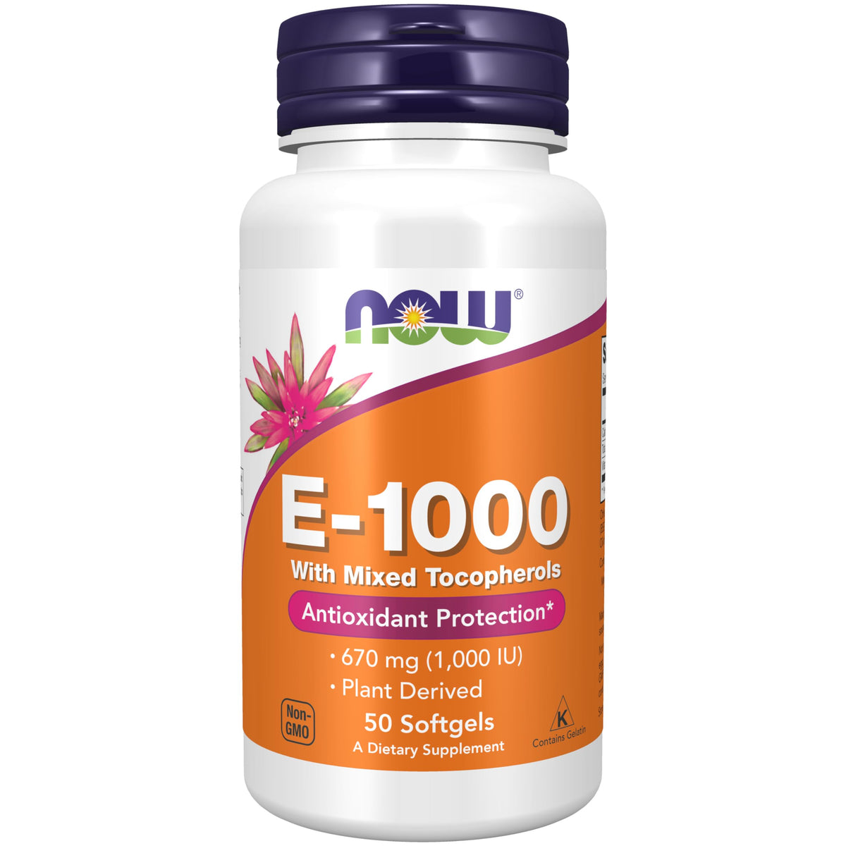 NOW Foods Vitamine E 1 000 UI gélules molles avant