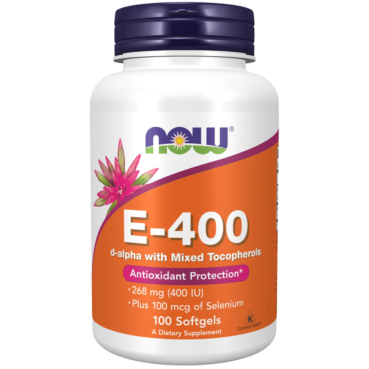 NOW Foods Vitamine E 400 IU gélules, boîte de 100 gélules