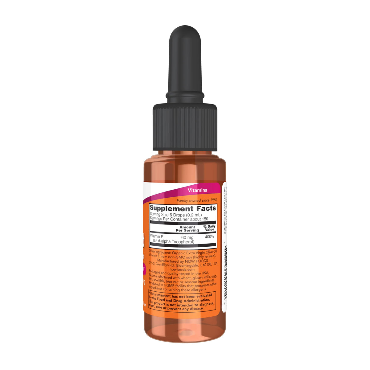 NOW Foods Vitamine E Liquide 13 000 UI, goutte à goutte