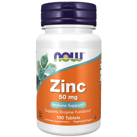 NOW Foods Zinc 50 mg 100 comprimés boîte vue avant