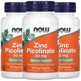 NOW Foods Zinc Picolinate 50 mg 120 Veg Capsules front view