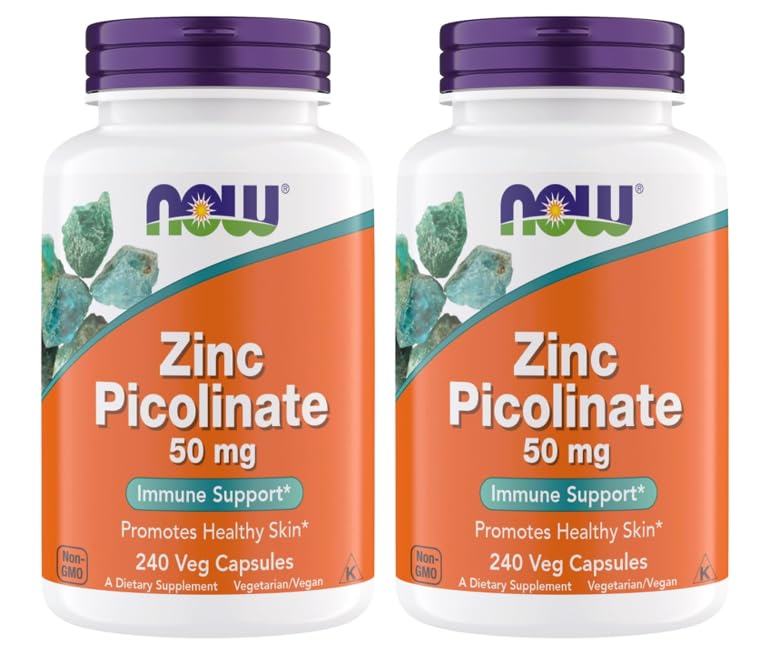 NOW Foods Zinc Picolinate 50 mg 240 capsules front view