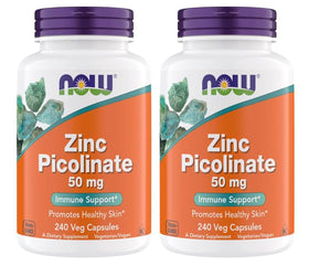 NOW Foods Zinc Picolinate 50 mg 240 capsules front view