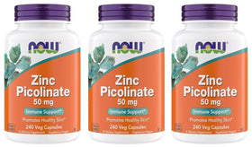 NOW Foods Zinc Picolinate 50 mg 240 capsules, vue de face