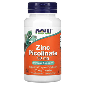 NOW Foods Zinc Picolinate 50mg 120 Capsules front view