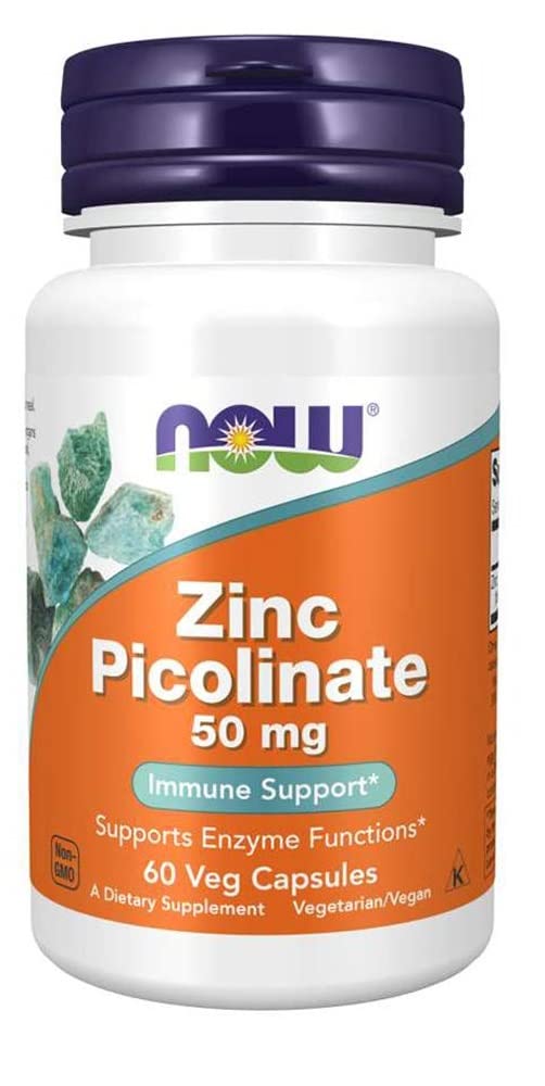 NOW Foods Zinc Picolinate 50mg 60 Capsules vue avant