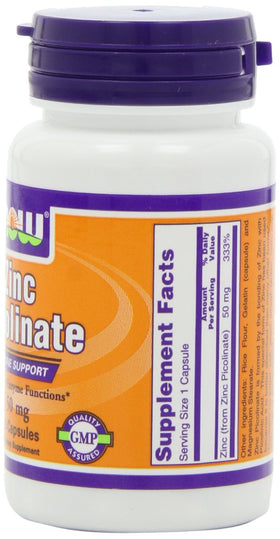 NOW Foods Zinc Picolinate 50mg boîtes empilées