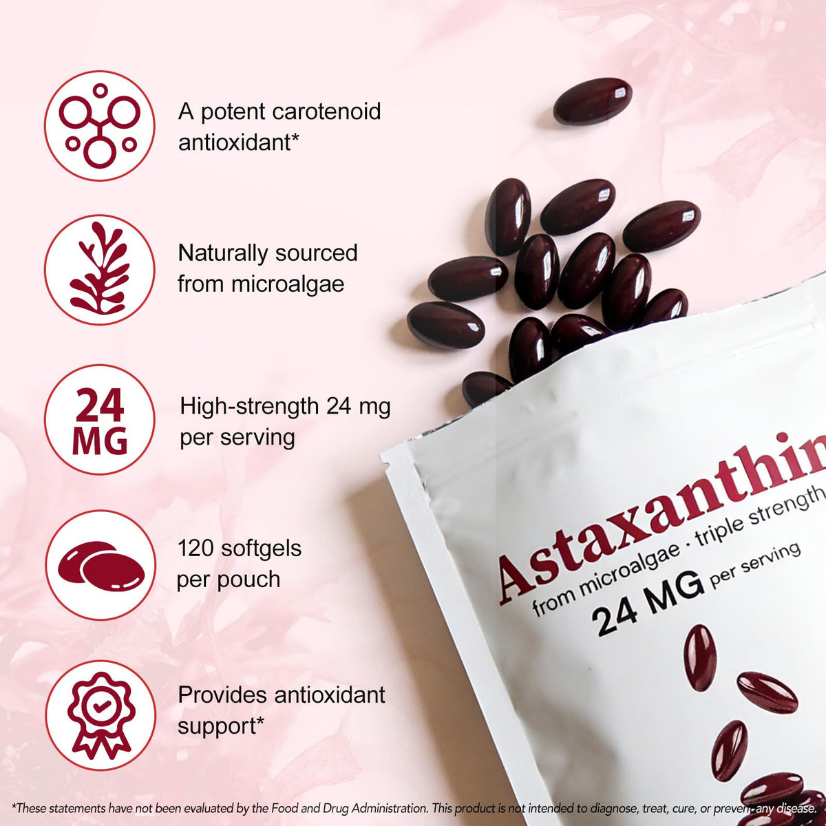 NQINQI Astaxanthine 24 mg gélules avec emballage