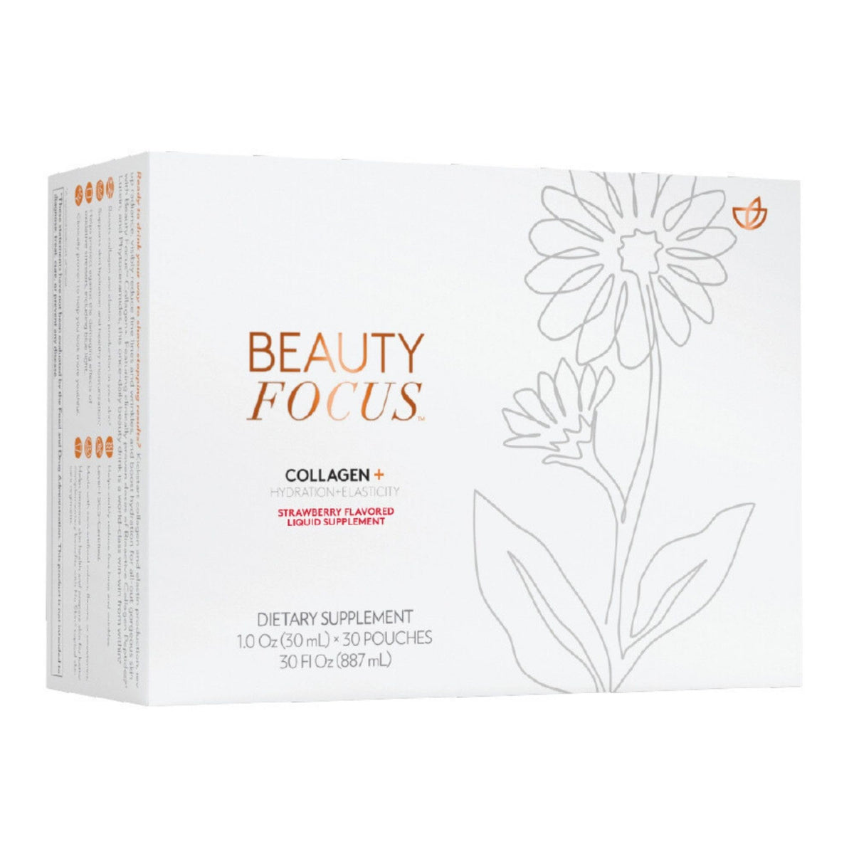 Nu Skin Beauty Focus Collagen+ 30 poches goût fraise vue de face