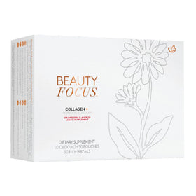 Nu Skin Beauty Focus Collagen+ 30 poches goût fraise vue de face