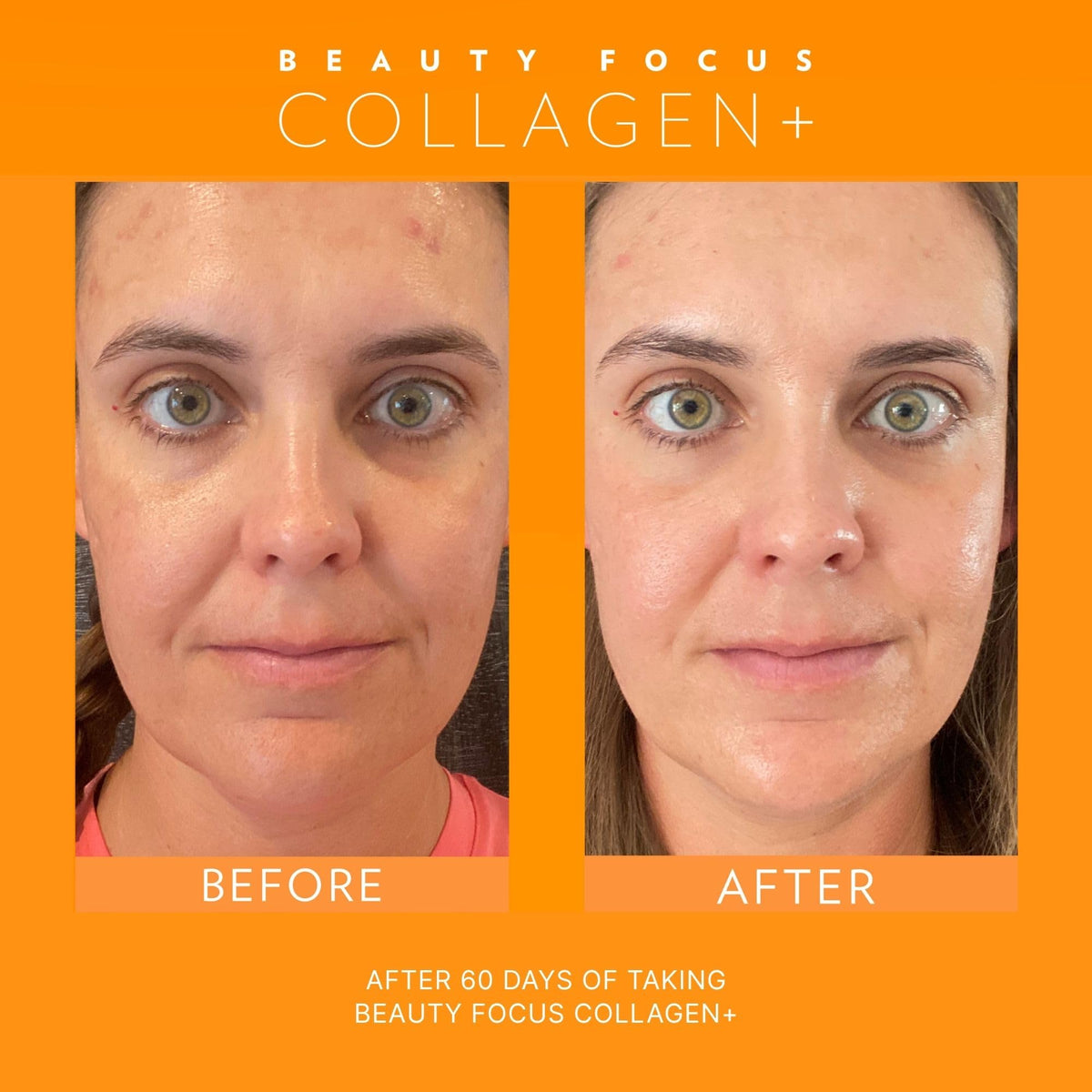 Nu Skin Beauty Focus Collagen+ avec ingrédients en arrière-plan
