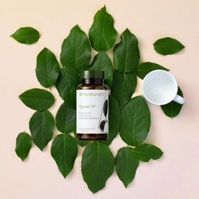Nu Skin Pharmanex Tēgreen 97 capsules ouvertes montrant le contenu