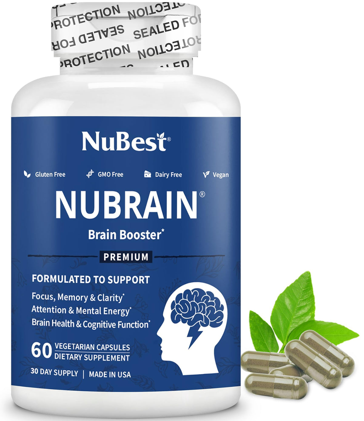 NuBest NuBrain 60 capsules végétales en boîte
