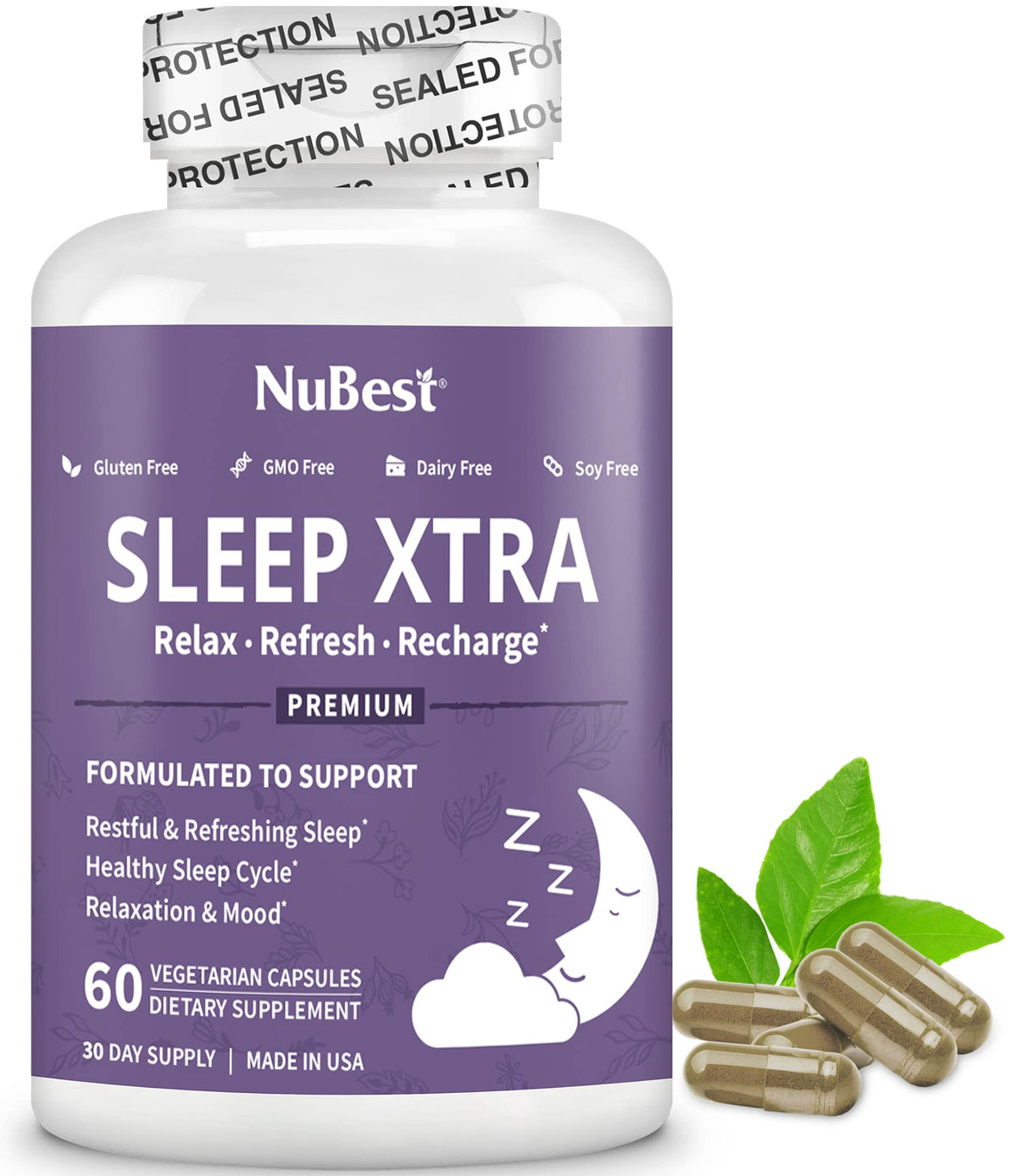 NuBest Sleep Xtra 60 capsules végétales en vue de face