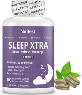 NuBest Sleep Xtra 60 capsules végétales en vue de face