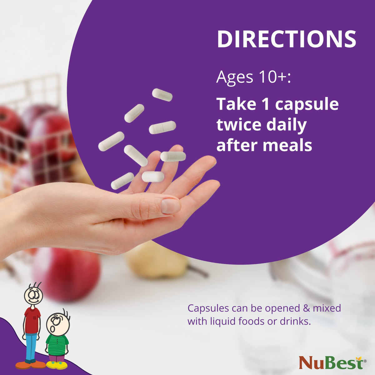 NuBest Tall 10+ capsules avec fruits et légumes