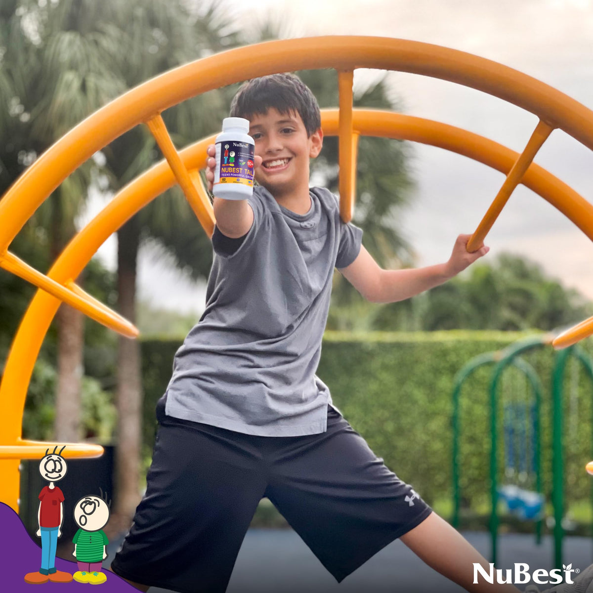NuBest Tall 10+ capsules montrant les informations nutritionnelles