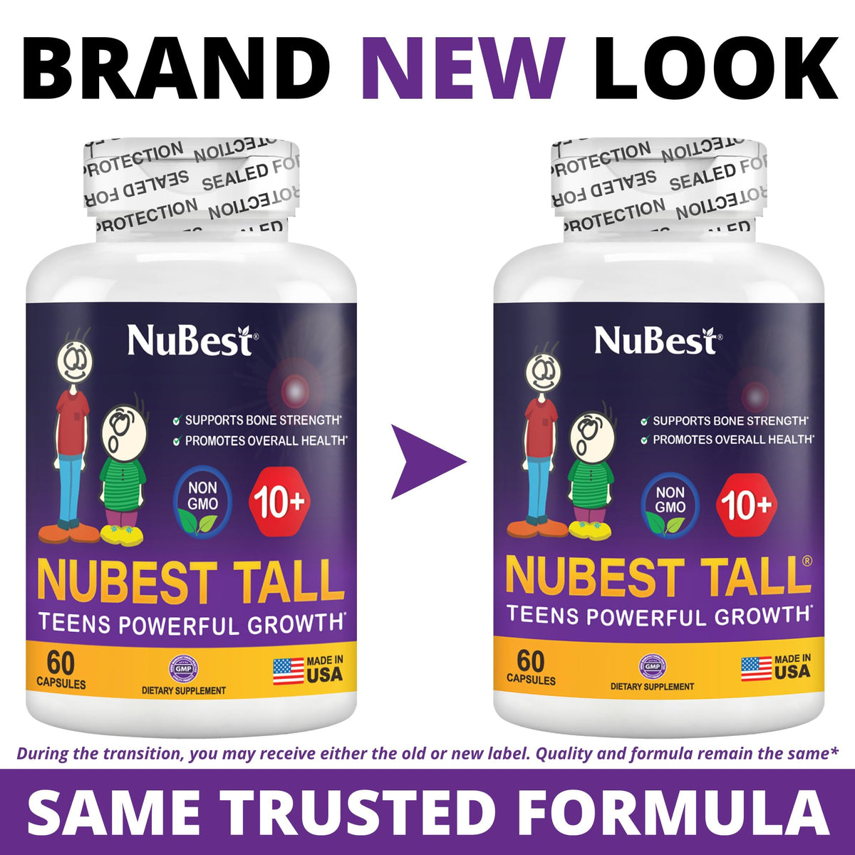 NuBest Tall 10+ capsules sur fond blanc