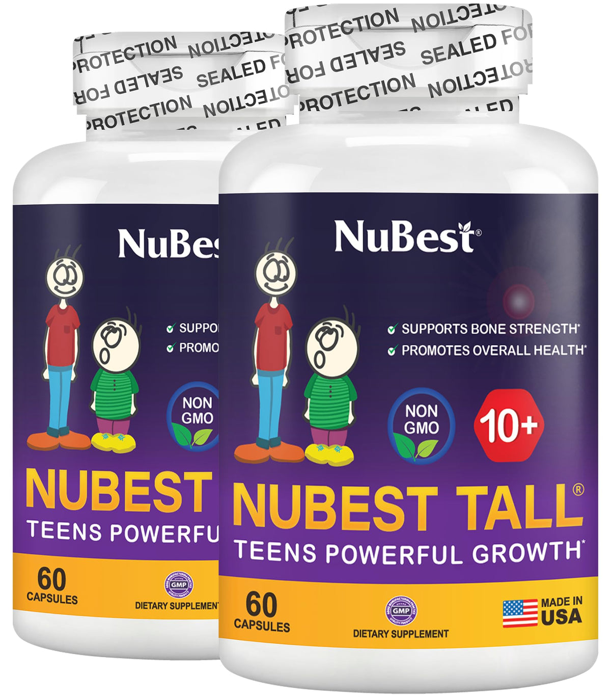 NuBest Tall 10+ packaging avant avec informations sur les ingrédients
