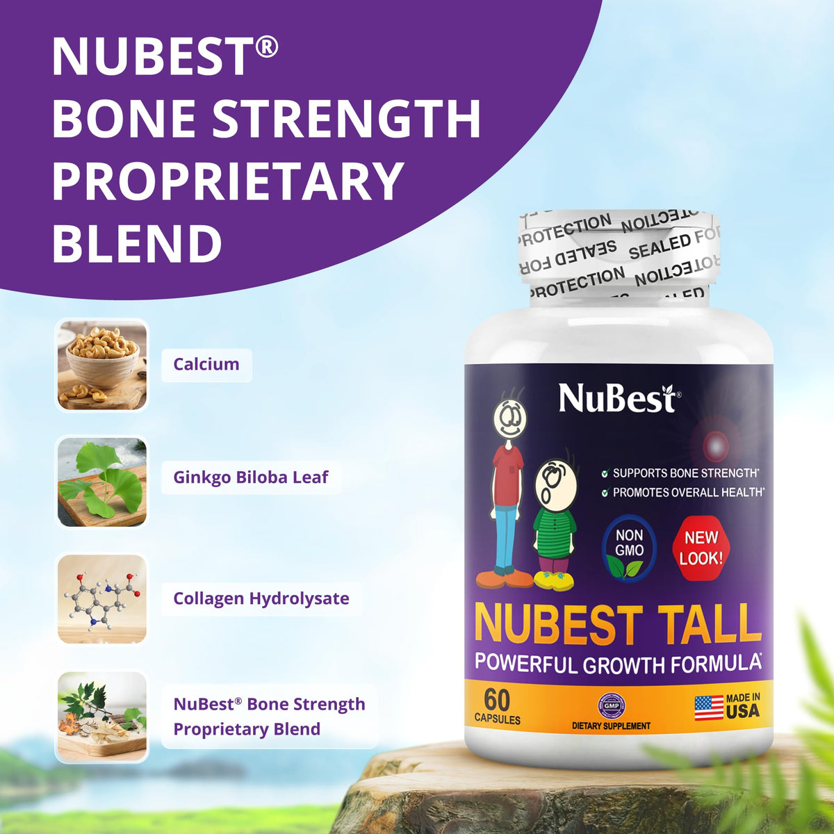 NuBest Tall Complément Alimentaire Multimineral 60 Capsules vue arrière