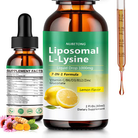 Nubetong L-Lysine Liquide 1000mg flacon avant avec étiquette citron