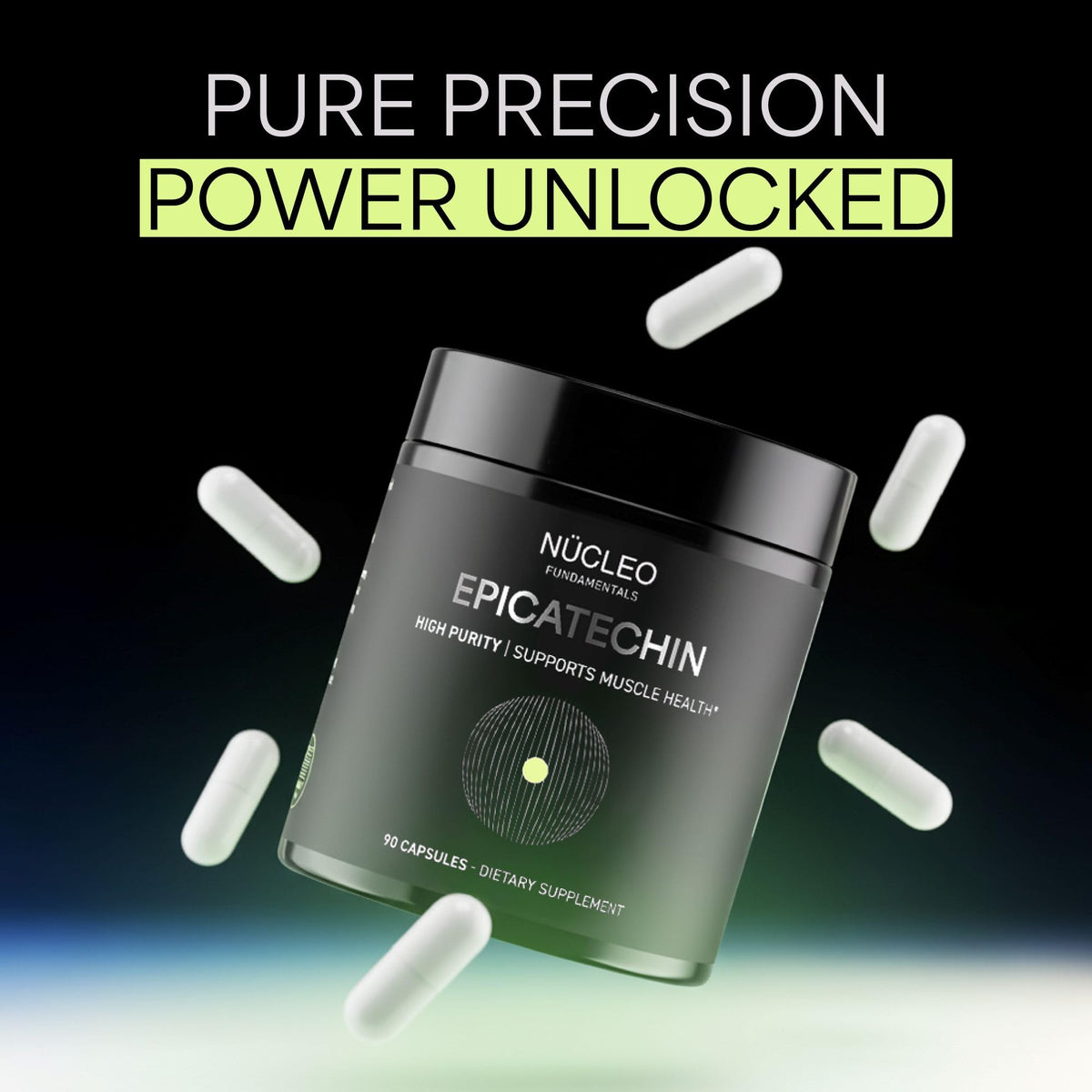 NÜCLEO FUNDAMENTALS Épicatéchine 250mg capsules avec un verre d'eau