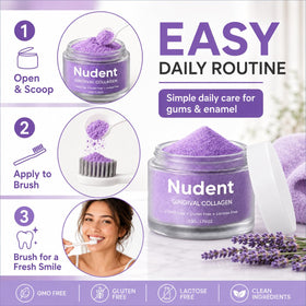 NUDENT Collasmile Poudre de Collagène pour Gencives 150g texture de poudre