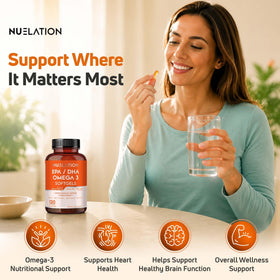 NUELATION Huile de Poisson Omega 3 2000mg gélules arrière