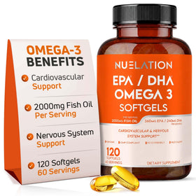 NUELATION Huile de Poisson Omega 3 2000mg gélules avant