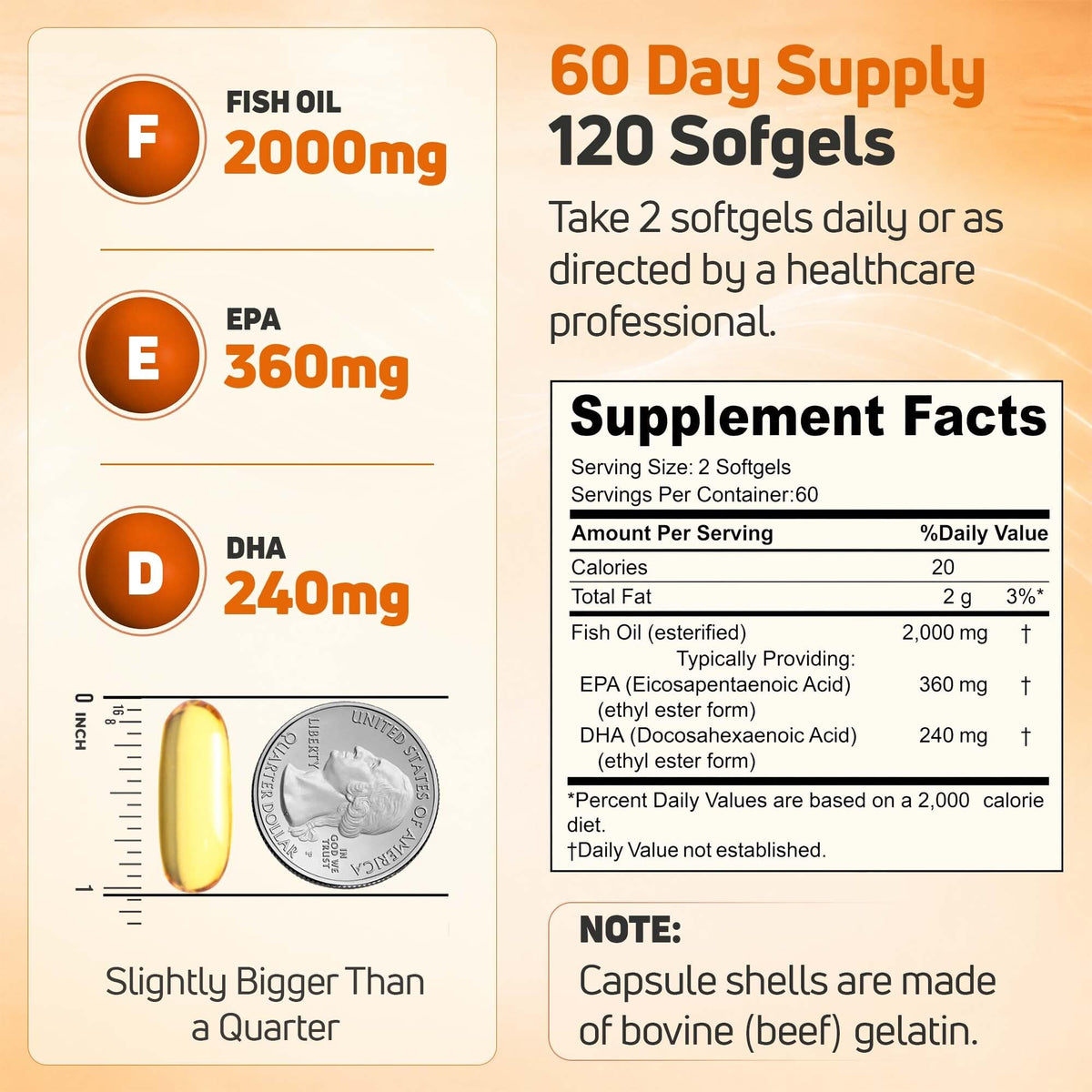 NUELATION Huile de Poisson Omega 3 2000mg gélules côté