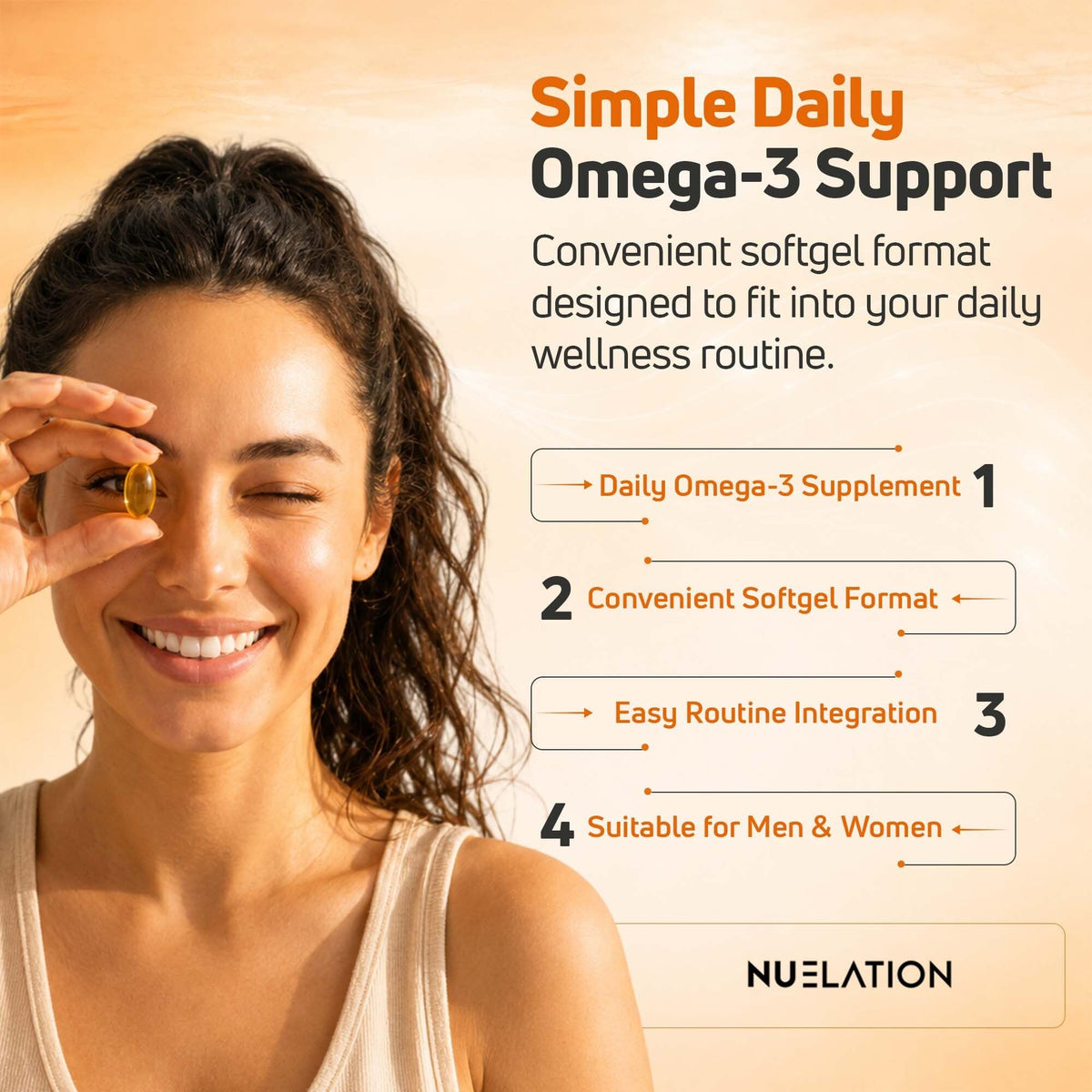 NUELATION Huile de Poisson Omega 3 2000mg gélules en boîte