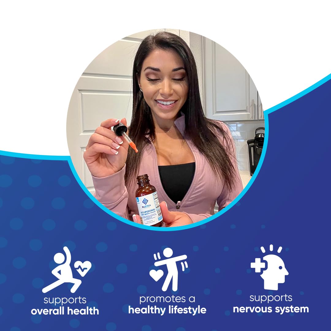 NuEthix B12 Liposomal avec ses ingrédients, présentation sur fond blanc