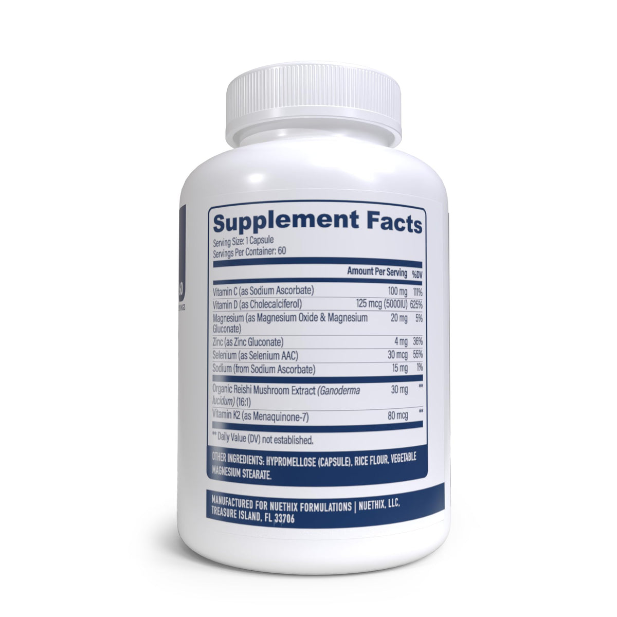 NuEthix Formulations NU-D3 + K2 étiquette détaillée