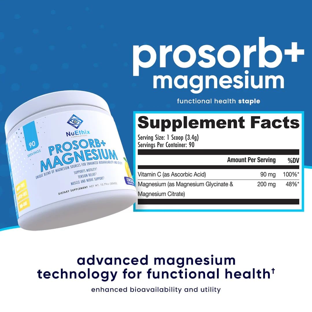 NuEthix Formulations Prosorb+ Magnésium 200mg mesure de poudre