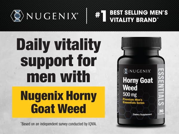 Nugenix Épimédium 500 mg capsules sur une table