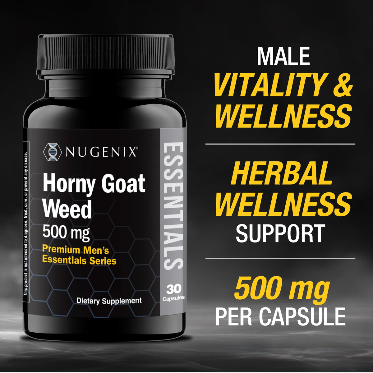 Nugenix Épimédium 500 mg étiquette avec informations nutritionnelles
