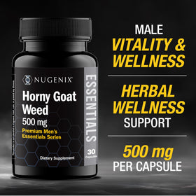 Nugenix Épimédium 500 mg étiquette avec informations nutritionnelles