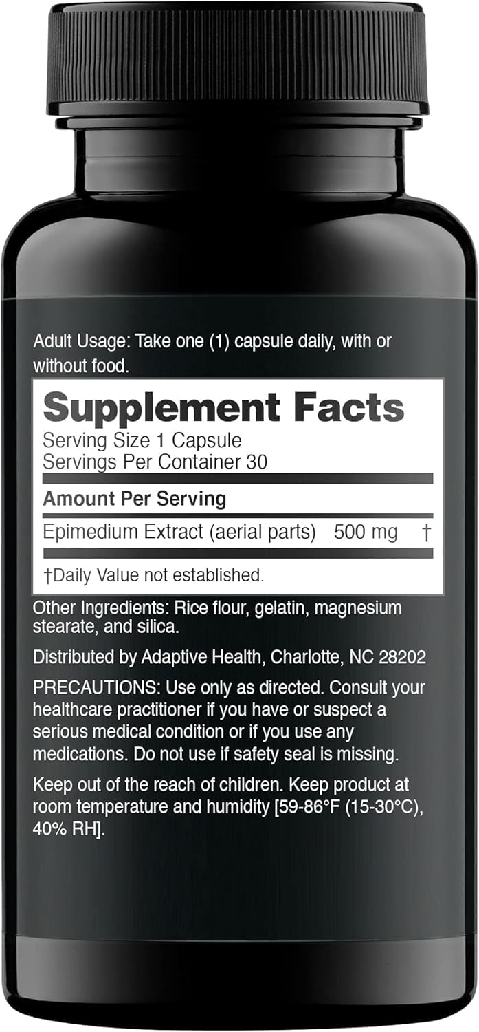 Nugenix Épimédium boîte vue arrière avec informations